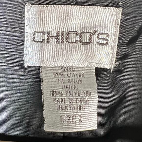 Chico’s 2  Brown seersucker business casual blazer suit jacket size 12 B138 - Picture 2 of 4